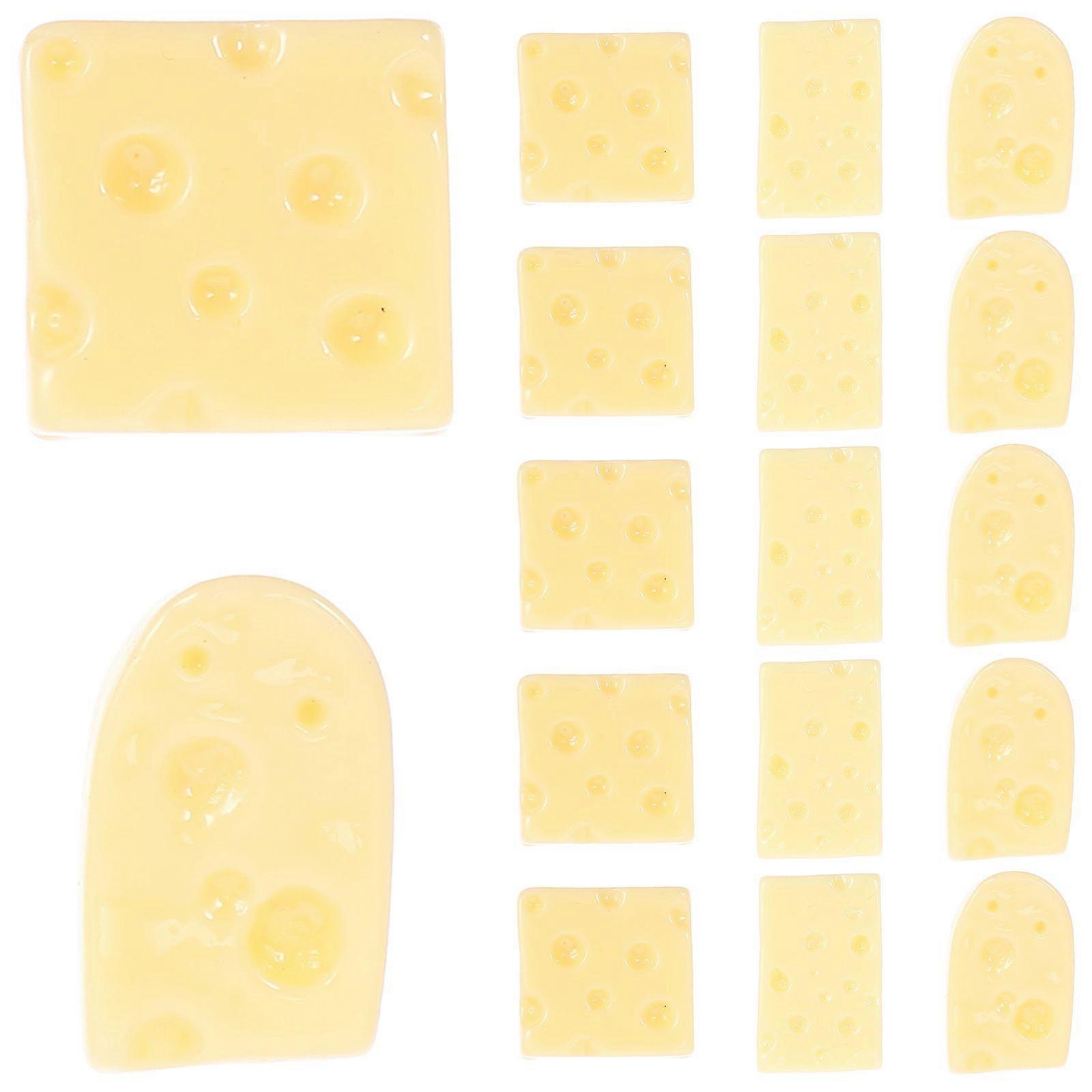 60pcs Miniature Cheese Model DIY Craft Artificial Cheese Models Simulation Cheese Figurines