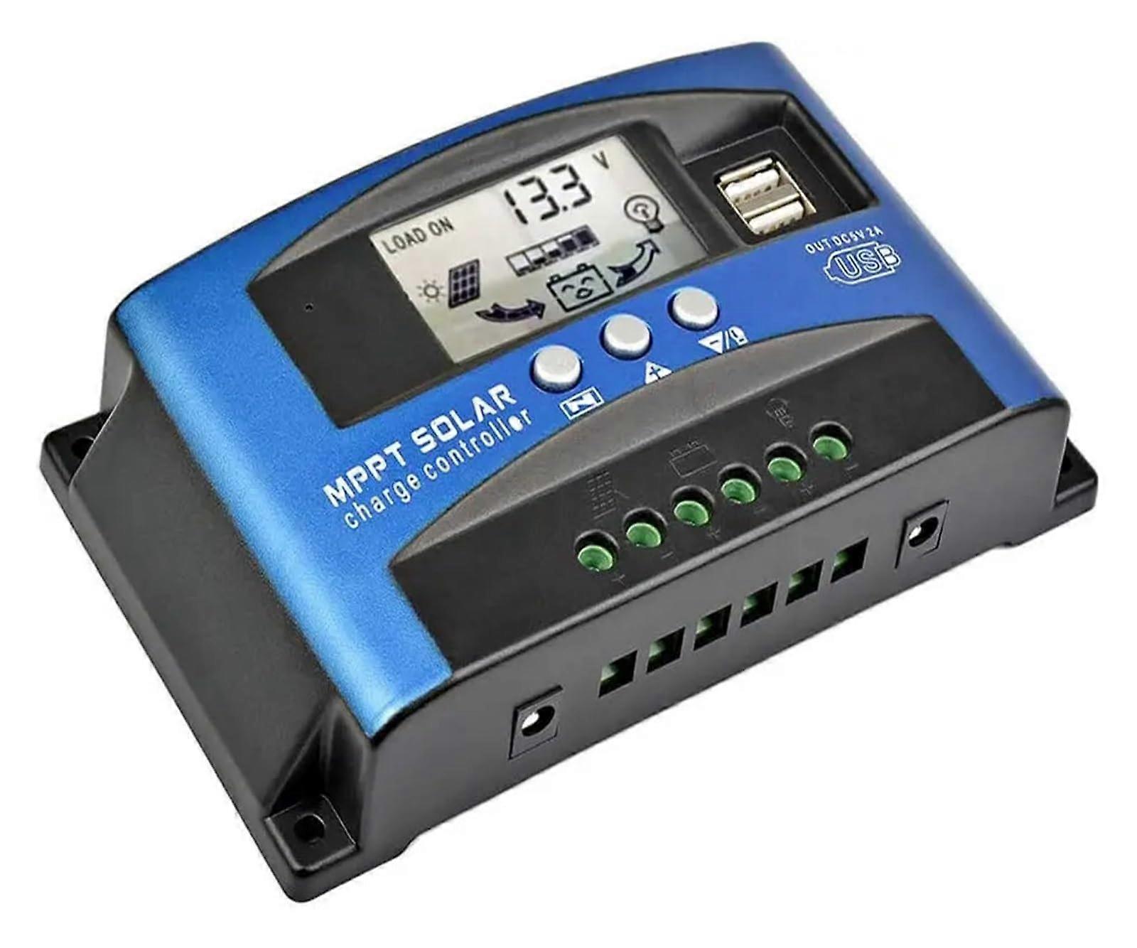 60A MPPT Solar Charge Controller 12V 24V with LCD Display Dual USB Off Grid  Efficiency