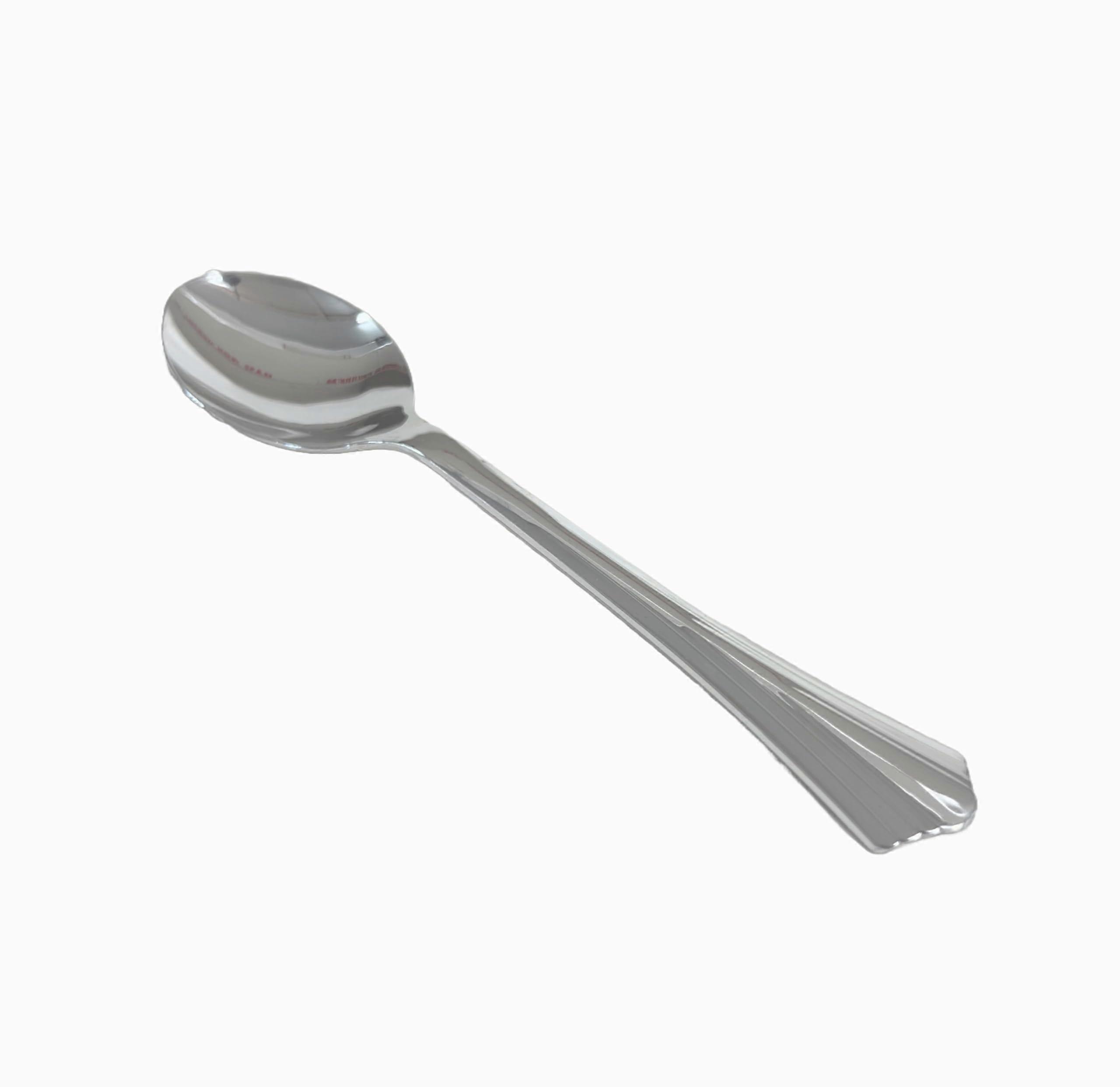 Disposable Plastic Spoons Silver 100 Pack Bulk for Parties Hygienic SingleUse Design