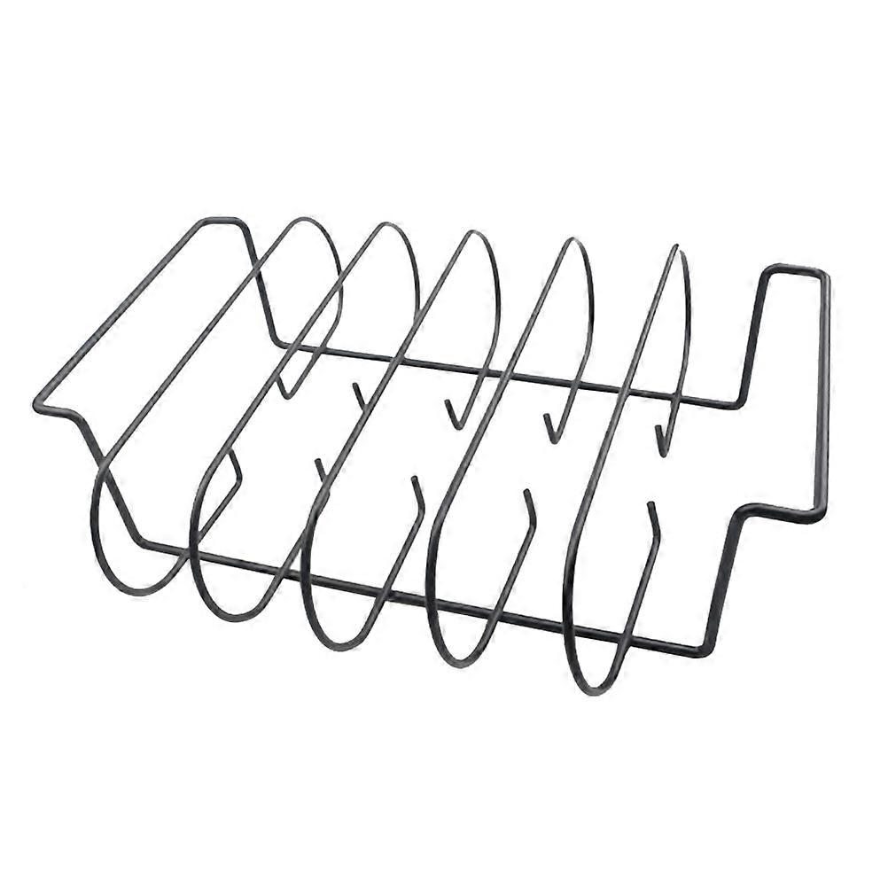 Portable Rib Rack Grilling Rack for Outdoor Bbq Use 1Pcs Black
