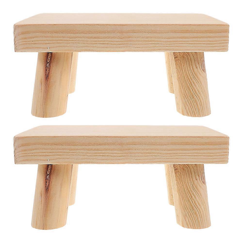 Kids Wooden Step Stool for Bathroom Use Safe Rounded Edges 2Pcs