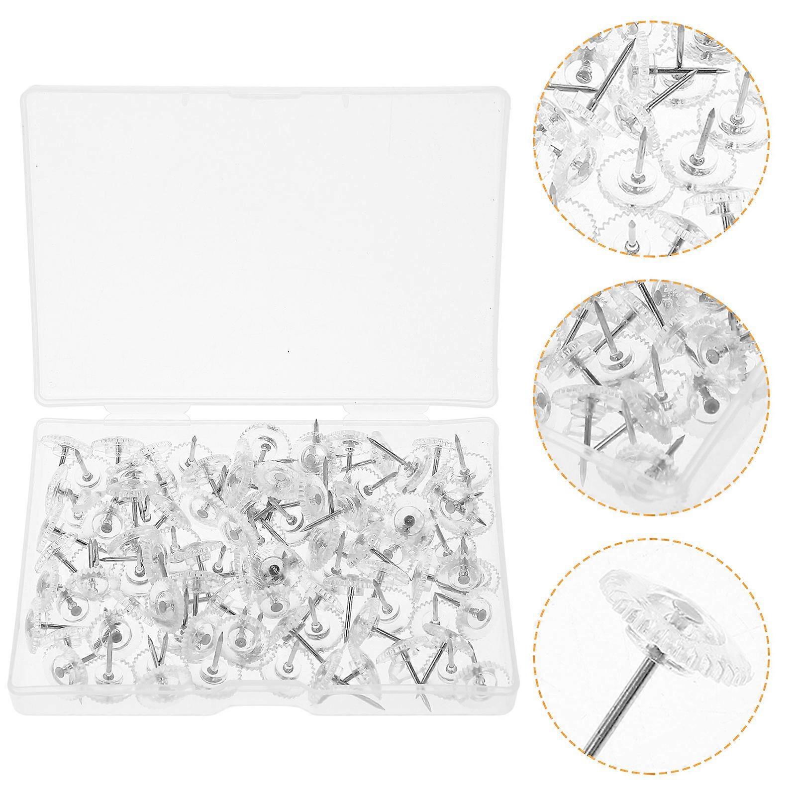Transparent Thumb Tacks Gear Push Pins for Decoration 2 Boxes