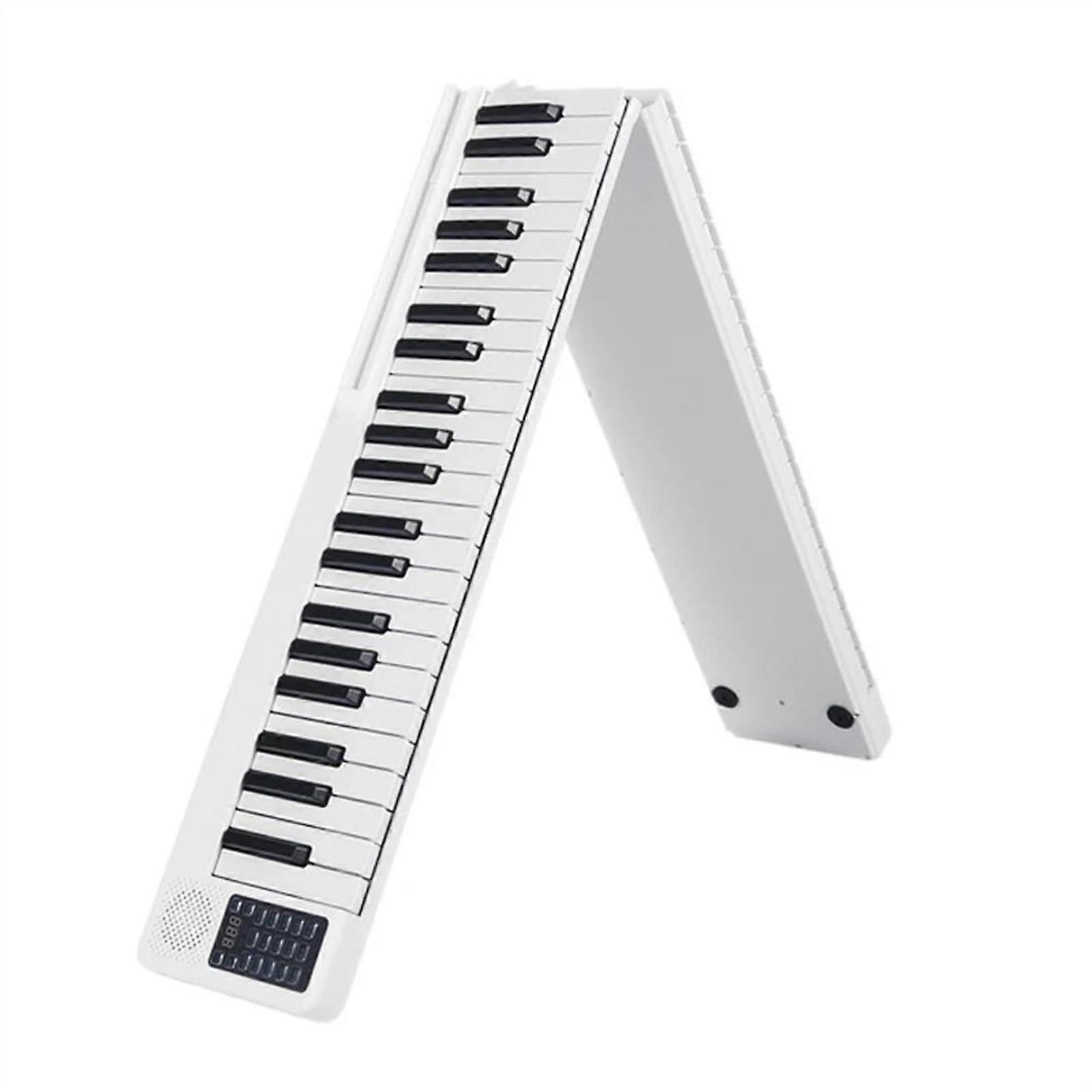 88 Key Digital Piano Foldable Electronic Keyboard with Dual Timbre and Split Function for Beginners White