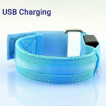 USB Rechargeable LED Running Armband, Reflective Safety Light for Night Jogging