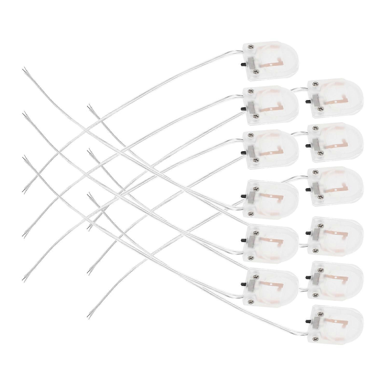 Small Battery Case Single Button Holder with Wire for Electronics 12Pcs