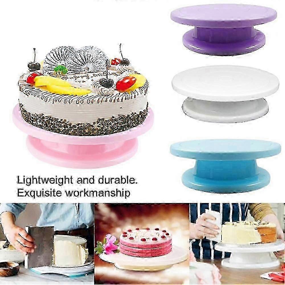 OuZhan 28cm Plastic Turntable Cake Decorating Rotating Stand Rack Kitchen Baking Tool