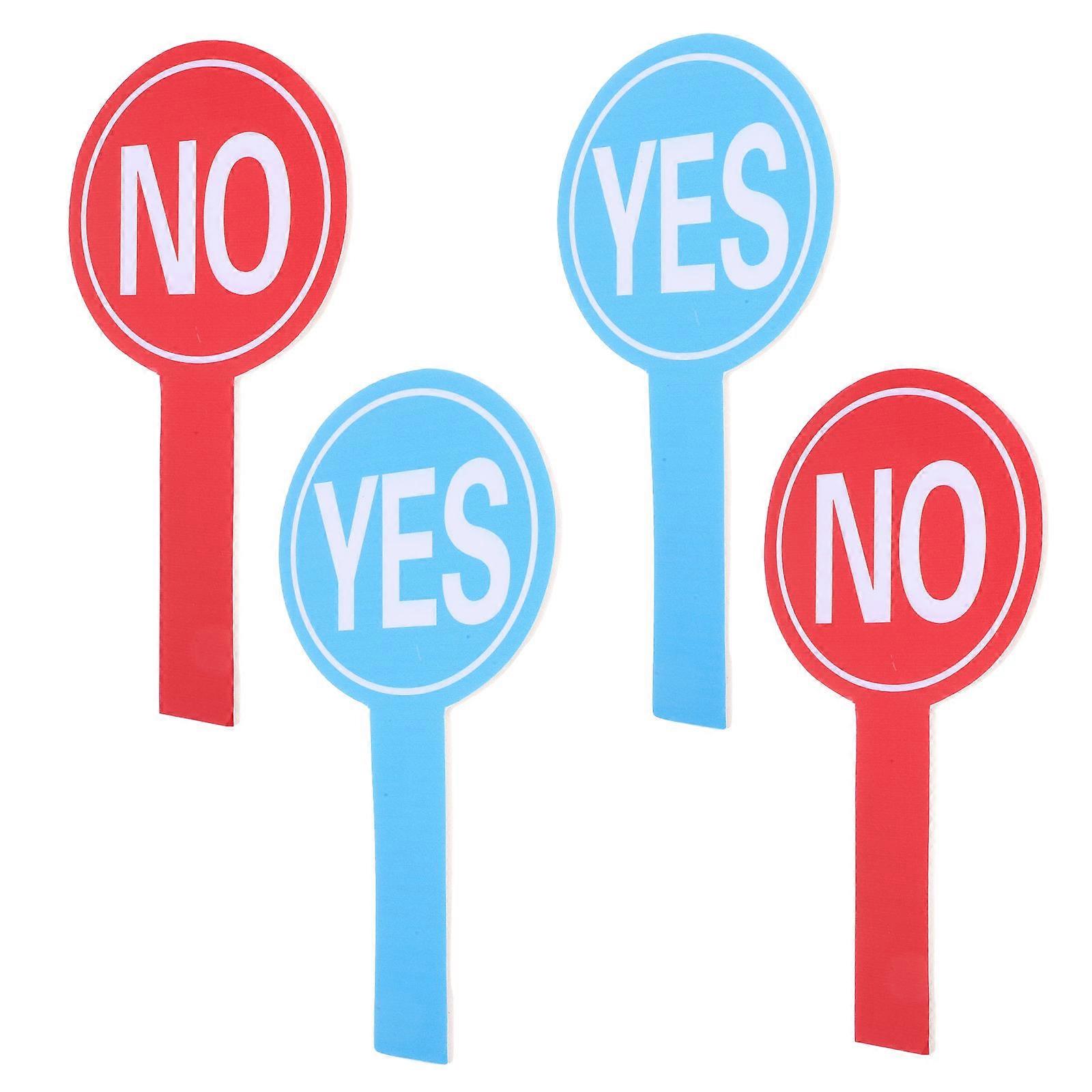 Reusable Classroom Judging Board Yes Paddle Voting Accessory 4Pcs Portable