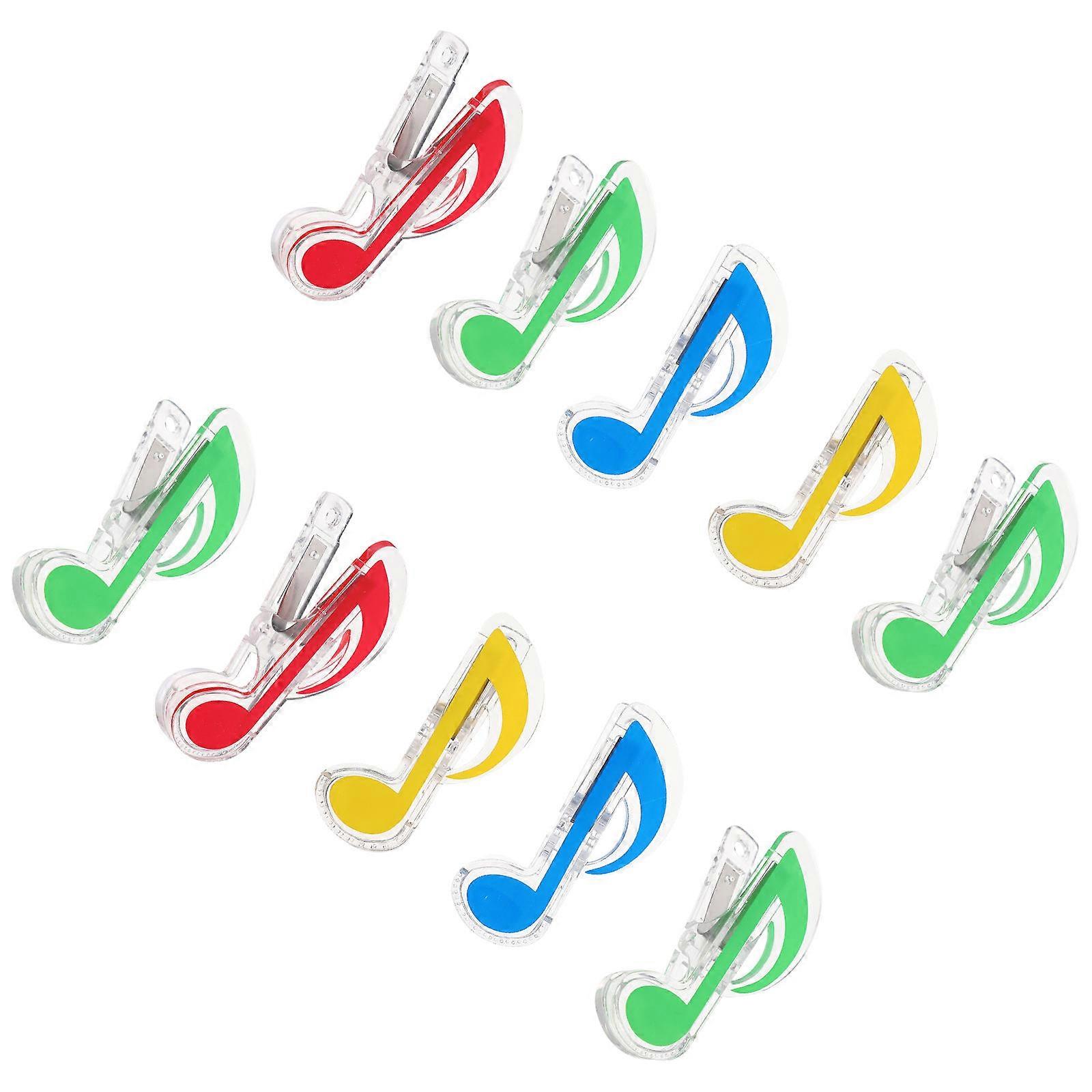 Plastic Music Note Clips Creative Sheet Clips for Fixing Use 10Pcs Set