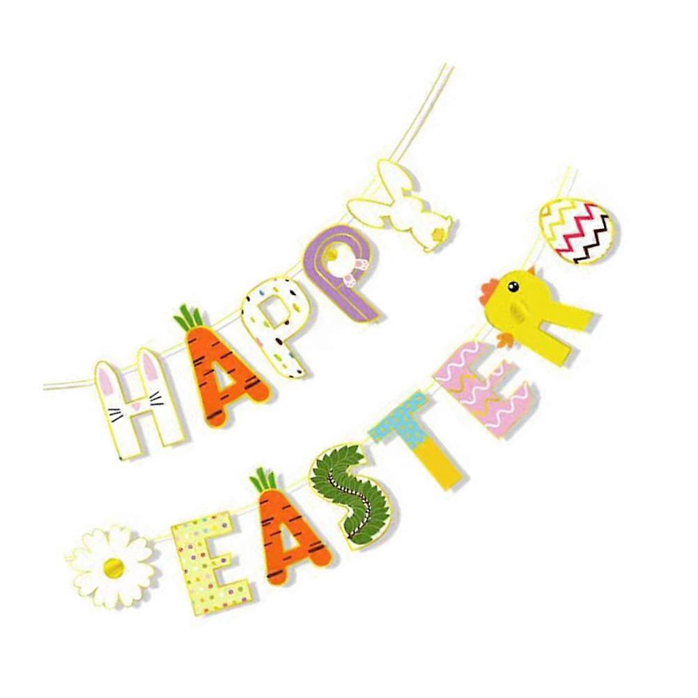 Happy Easter Banner Easter Decoration for Party 2Sets
