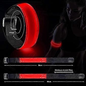 2-pack uppladdningsbart LED-armband, USB-reflekterande armband, armband, löpararmband kompatibla med jogging, sport-
