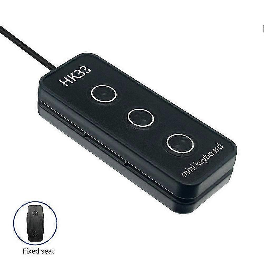 3 Key USB Macro Programming Key Keypad Black