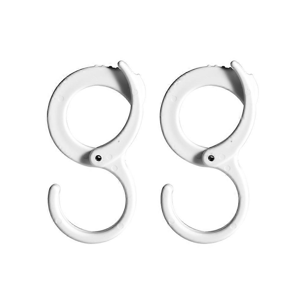 Plastic Pole Attachment Clothes Hook for Home Use 2Pcs White
