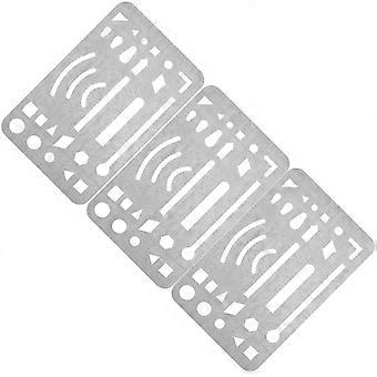 3 Pcs Mechanic Tools Drafting Stencils Erasing Shield Steel Drawing Tool Shield Drafting Templates Stainless Steel Eraser