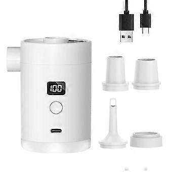 3600 mAh USB-wiederaufladbare Luftpumpe, hocheffiziente tragbare elektrische Pumpe für aufblasbare Matratzen, Poolspielzeug, Camping, Schwarz, 26-27