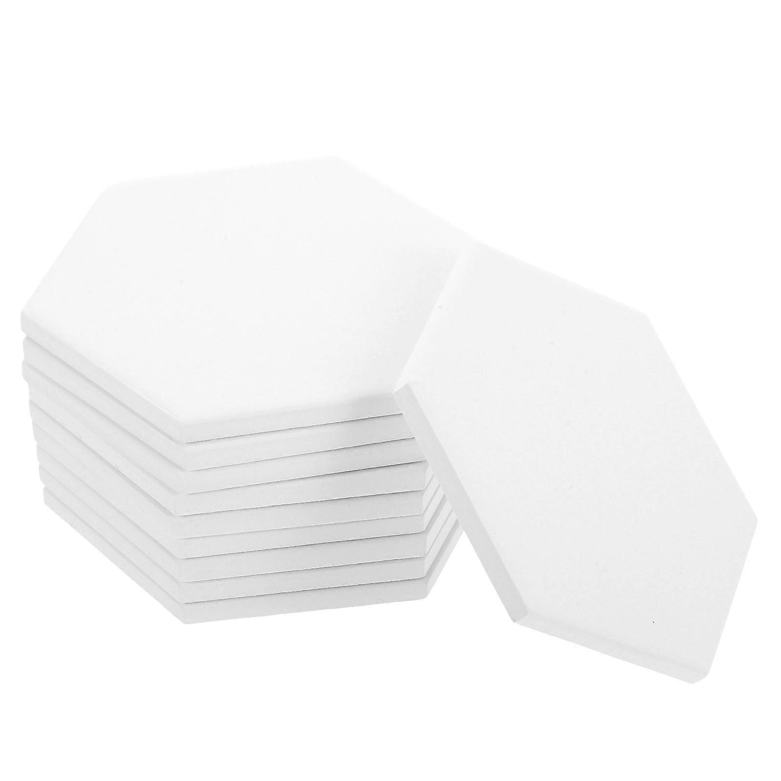 Blank Ceramic Coasters White Hexagonal Coasters for Heat Transfer 20Sets