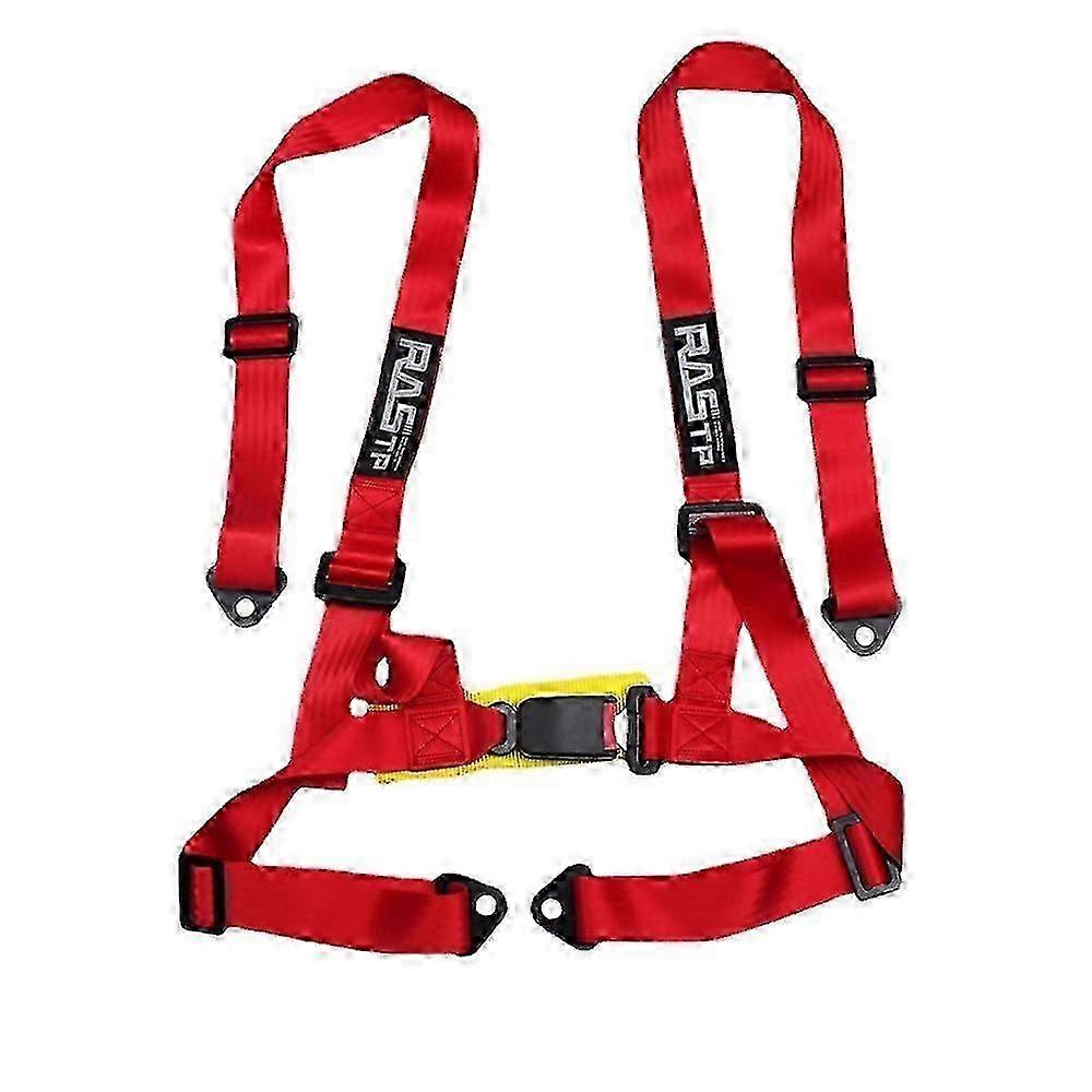 4 Point Racing Seat Harness - Quick Release 2" Polyester Webbing, Red