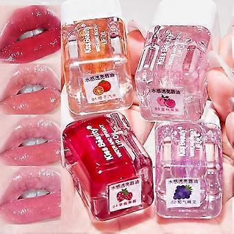 4 PCS Plumping Lip Oil Set, Hydrating Shimmer Pearlescent Plumping Lip Gloss Tinted Lip Balm Lip Care Transparent Lip Oil, Lip Plumper Extreme Lip Glo