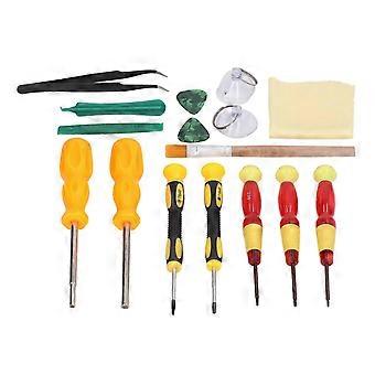 17Pcs compatible with Switch Repair Tool Screwdriver Pry Suction Cup Cleaning Brush Joystick Repair Kit compatible with 3DS 2DS