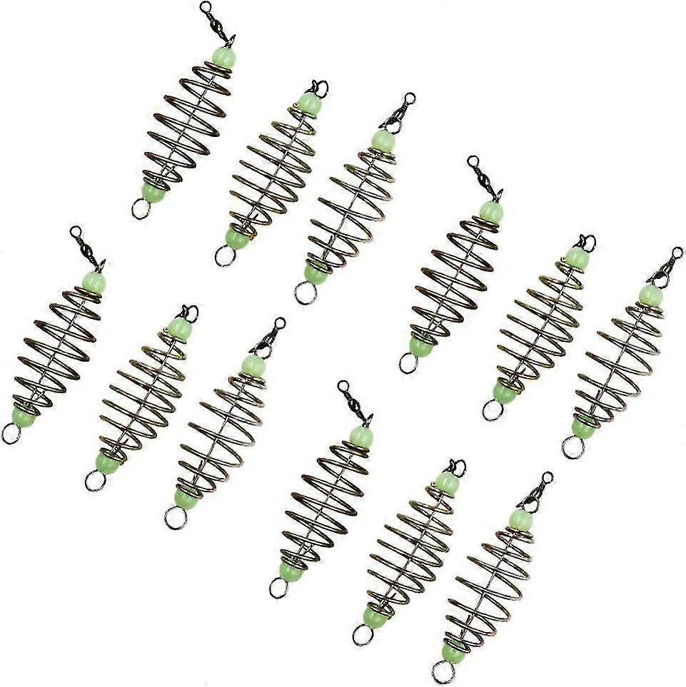 12PCS Leuchtende Karpfen Angeln Feeder Spule Inline-Methode Angelgerät Köder Köder In-Line-Methode Köder Köder Käfigkorb Köder
