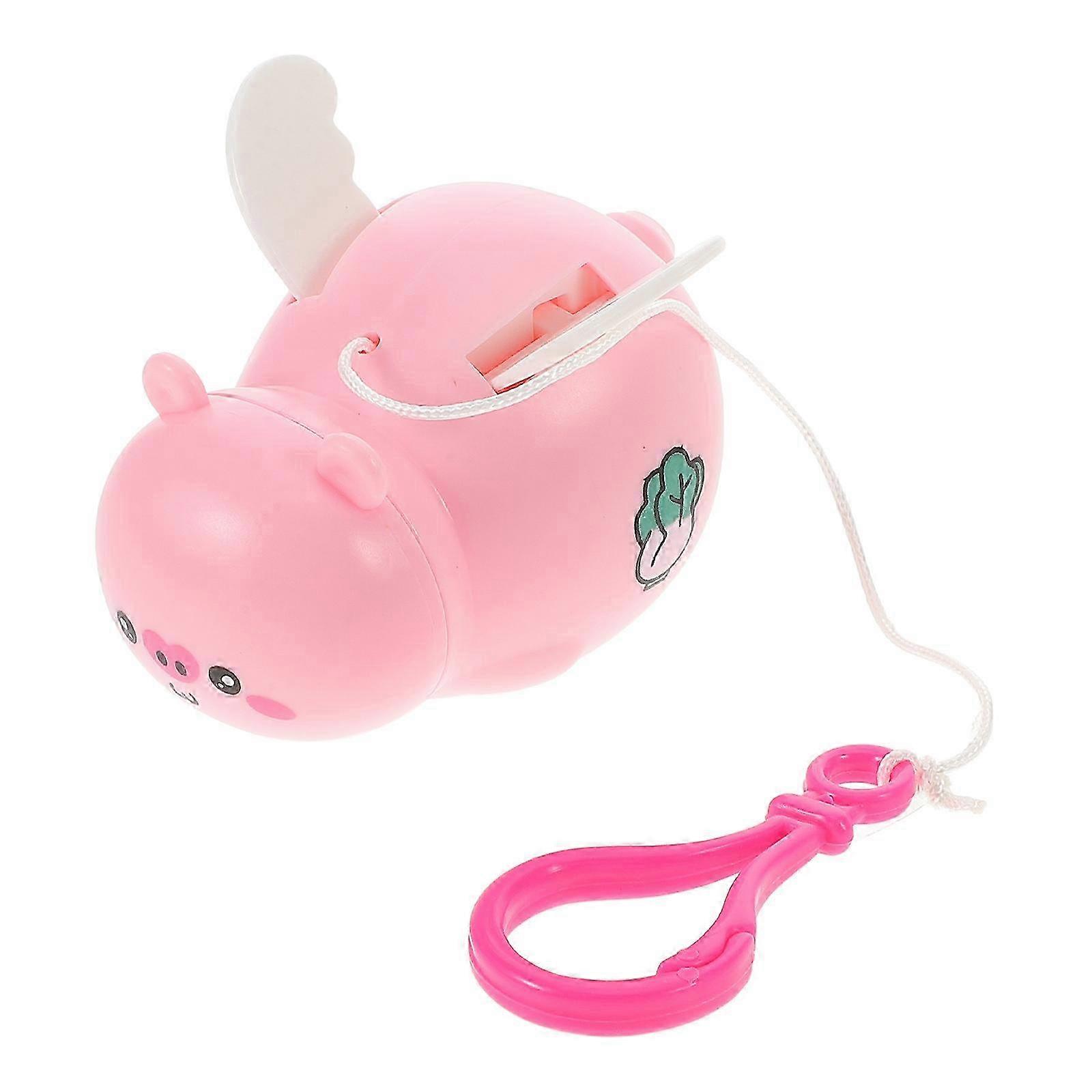 Pull String Little Pig Keychain with Wing Pendant compatible with Decoration