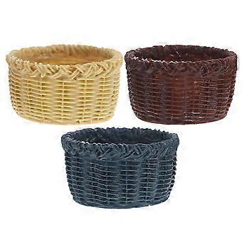 3Pcs Mini Basket Model Creative Storage Basket Ornament Mini House Accessories