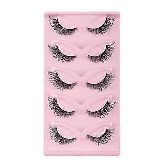 3D Half False Eyelashes 5 Pairs - Natural Fluffy Handmade Cluster Lashes YTQ