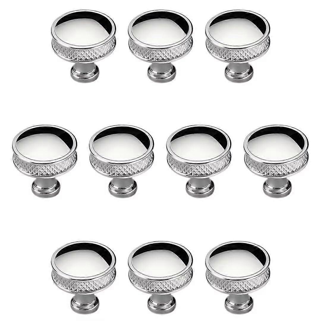 10 Pcs Zinc Alloy Round Cabinet Knobs and Drawer Pulls, Modern Durable Single Hole Handles