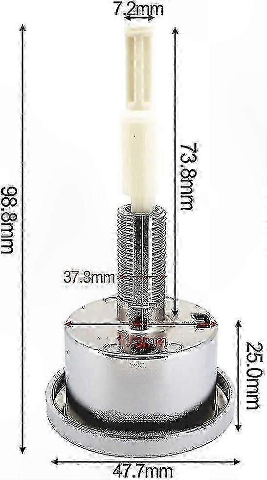 Dual Actuation Push Button Replacement in Chrome Plating compatible with Bathroom Use with ABS Material