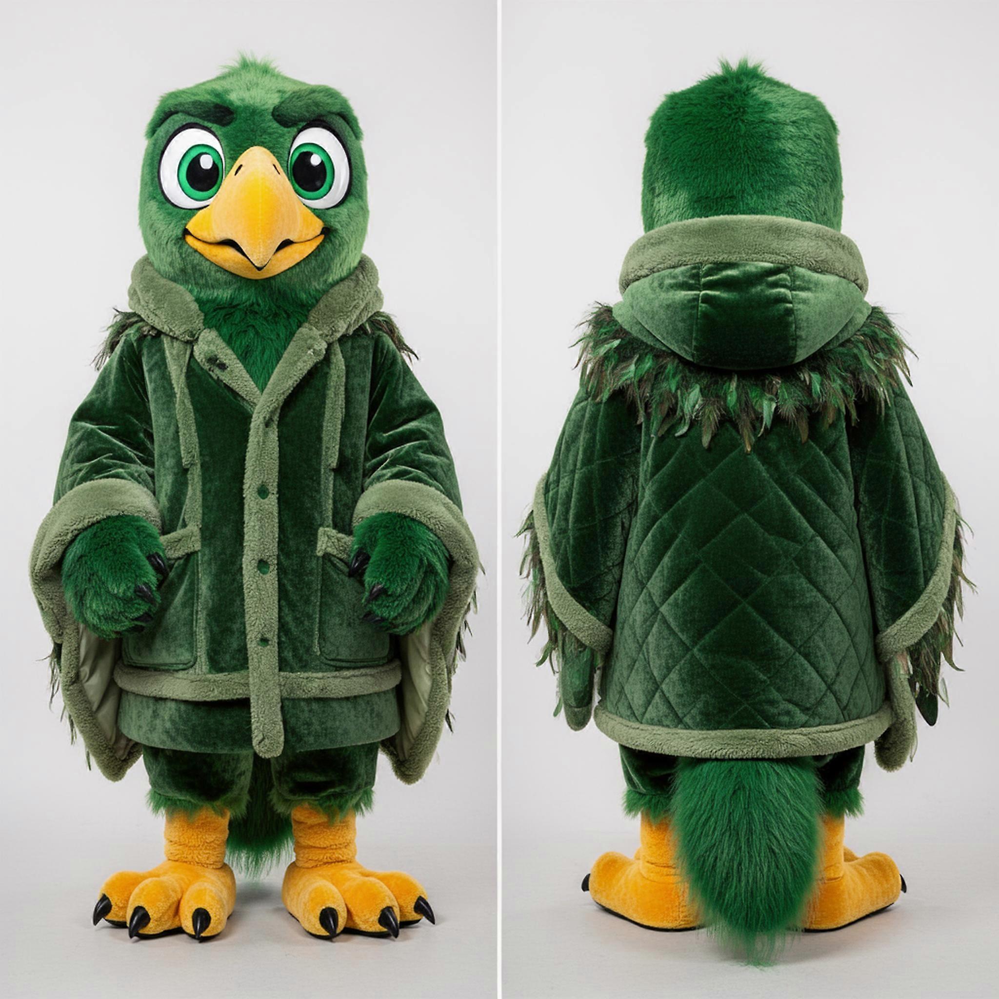 MASTICOT Emerald Green Broad Winged Haasts Eagle Mascot