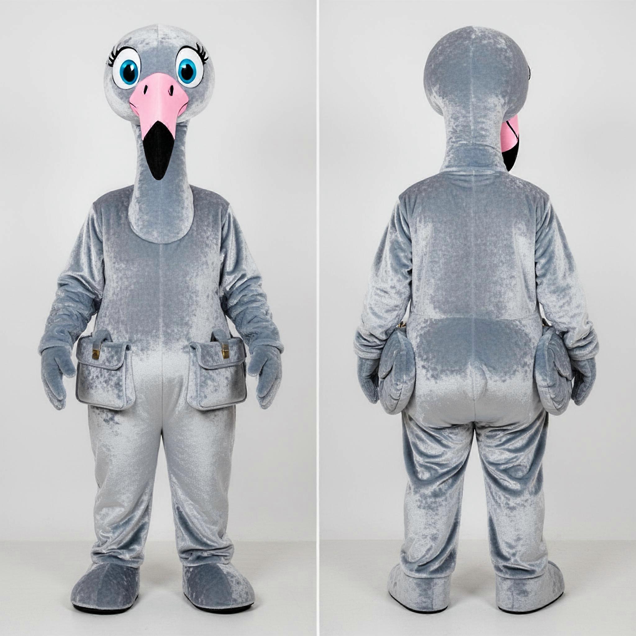 MASTICOT Silver Blue Sleek Flamingo Mascot