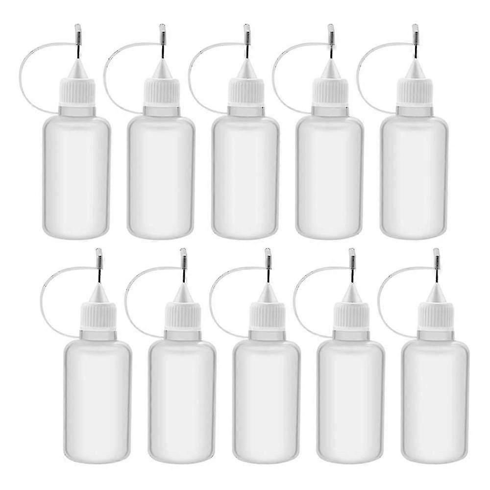 10pcs 30ml Squeezable Tip Applicator Bottle Refillable Dropper Bottles With Tip Caps