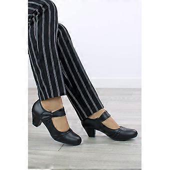 Mid Block Heel Mary Jane Comfort Work Court Shoes