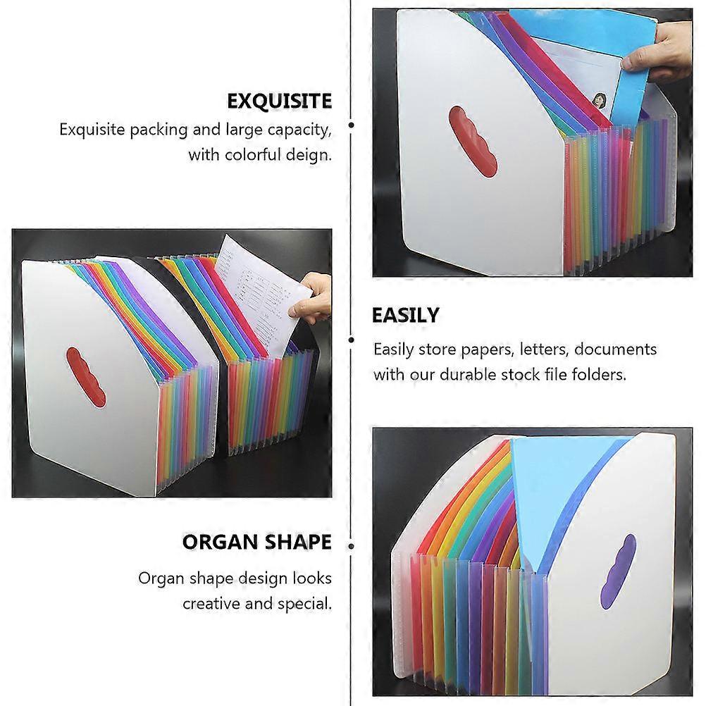 Rainbow Mini File Folder Plastic Organizer for Storage 13-Layer Practical Paper