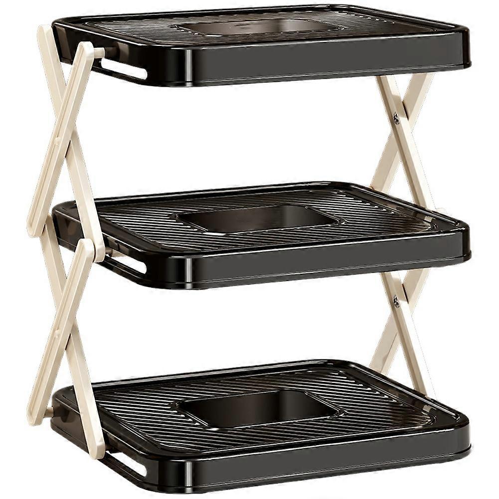 Multi Layer Stackable Plastic Kitchen Shelves for Efficient Food Preparation and Space Saving Storage