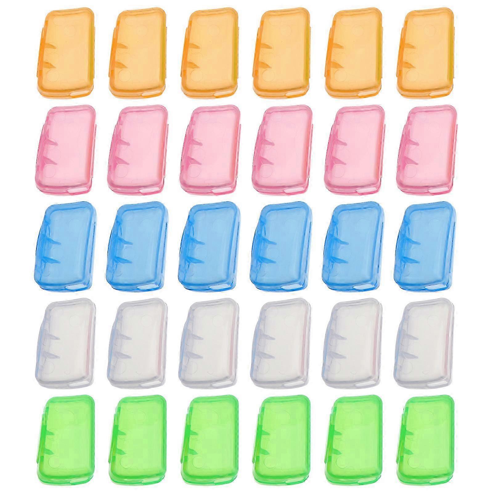 Assorted Color Toothbrush Protective Case compatible with Travel Use 30Pcs Pack