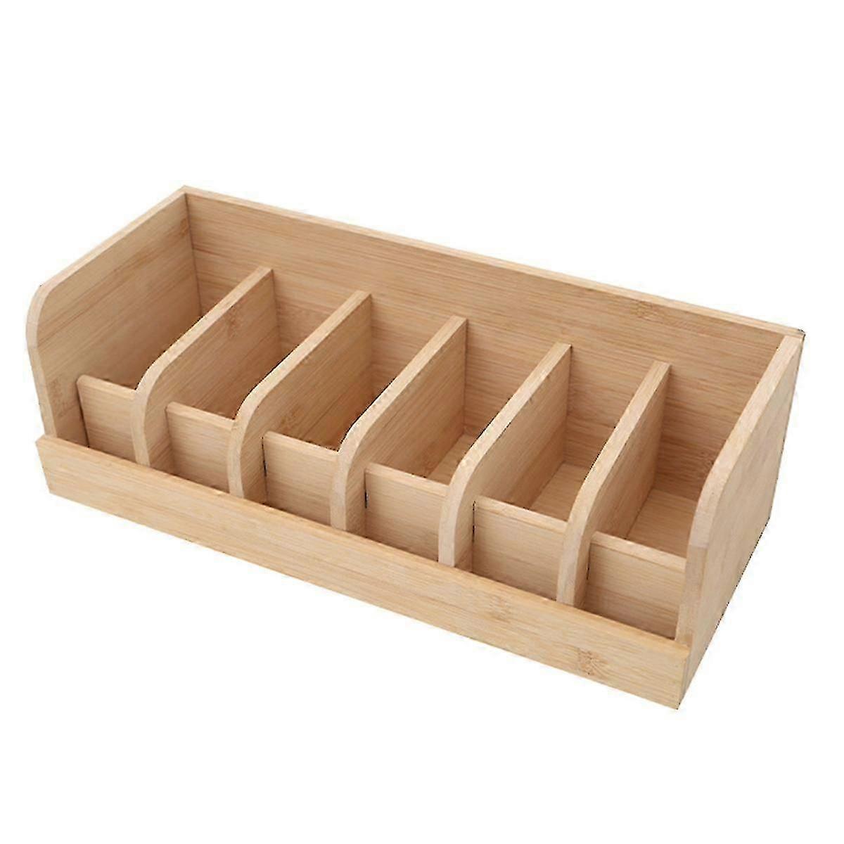 Bamboo 6-Grid Organizer Box