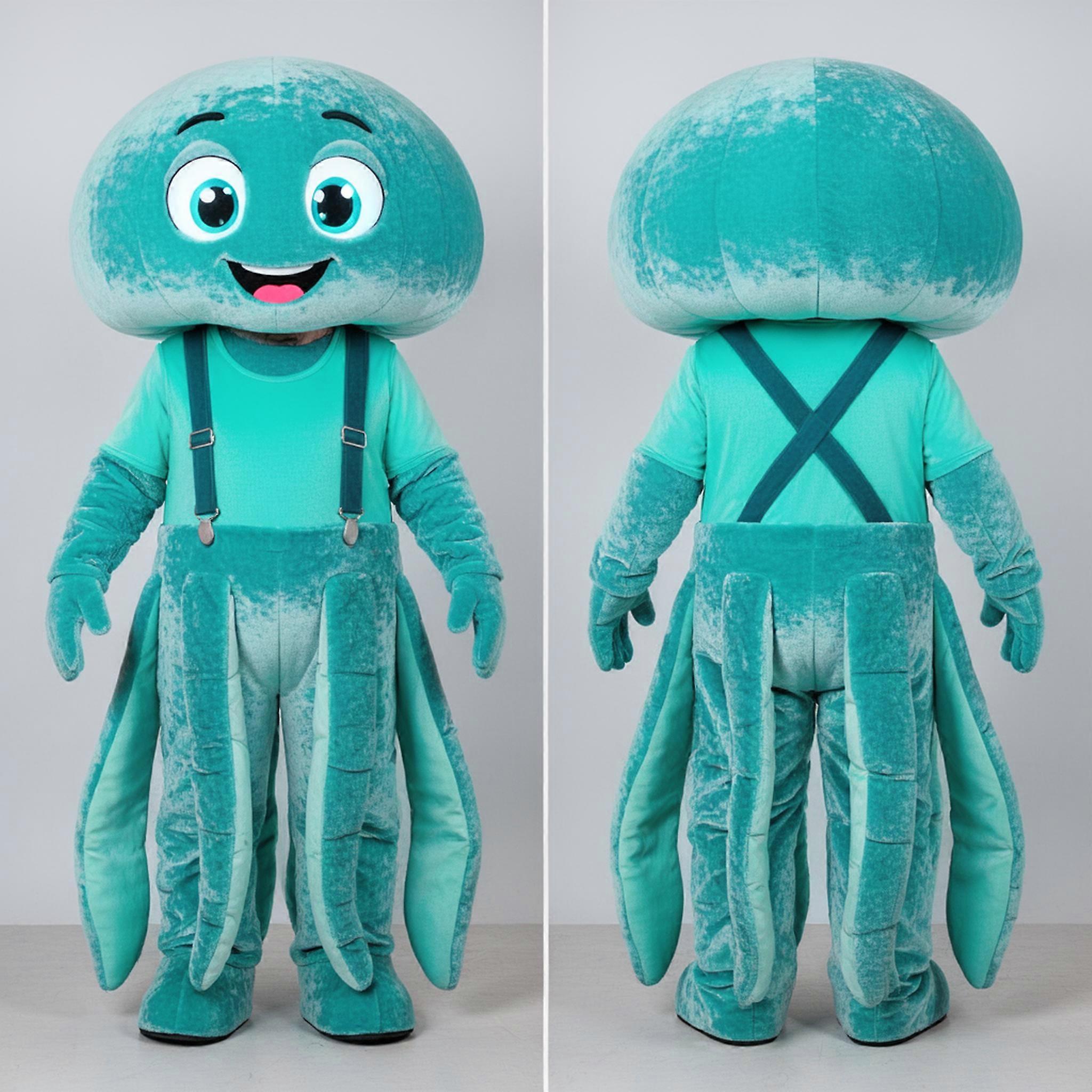 MASTICOT Turquoise Velvety Jellyfish Mascot