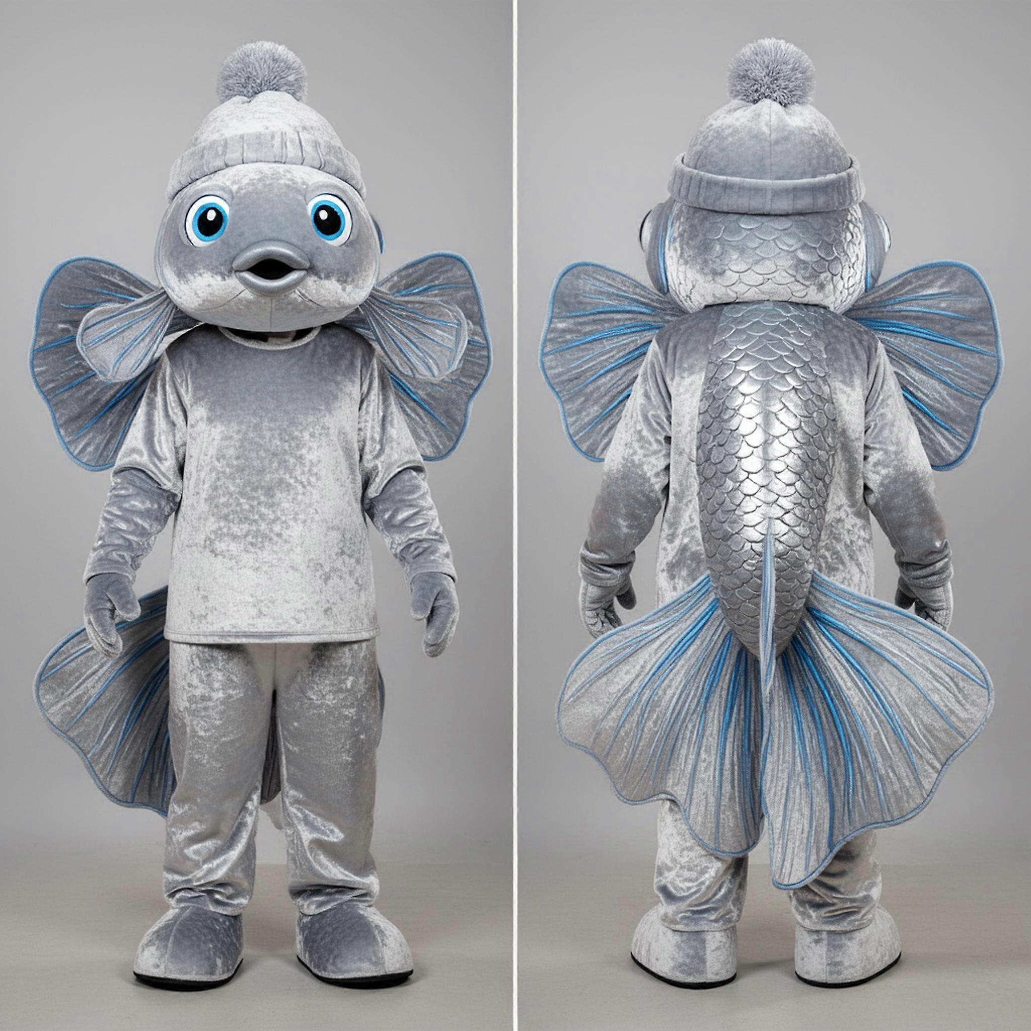 MASTICOT Silver Shimmering Betta Fish Mascot