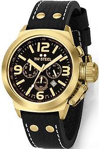 R.tw steel cab ch.chrono-esf.neg-skin neg watch for Unisex Analog Quartz with Cowskin Bracelet TW08