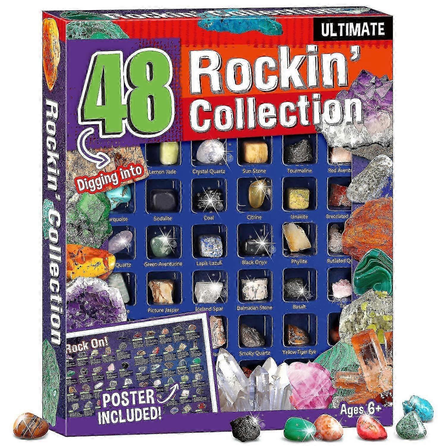 Natural 48pc Rock Mineral Kit