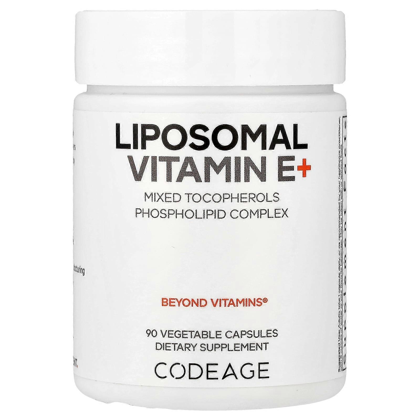 Codeage, Liposomal Vitamin E+, 90 Vegetable Capsules