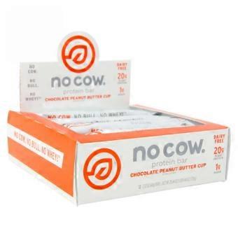 No Cow Bar Chocolate Peanut Butter Cup Vegan Protein Bars, 12 Count (Pack of 1)