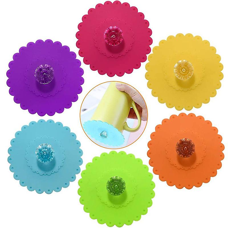 6 buc silicon flower shape Cup Capace Dustproof Mug Cover