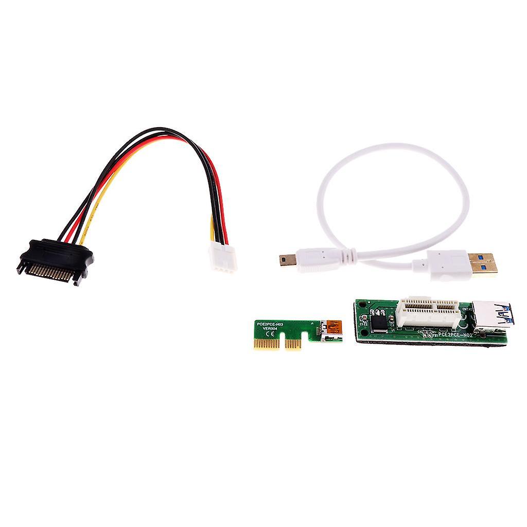 Mini Extender Cable 4pin PCI-E PCI Express Extension1X Riser Card Power USB
