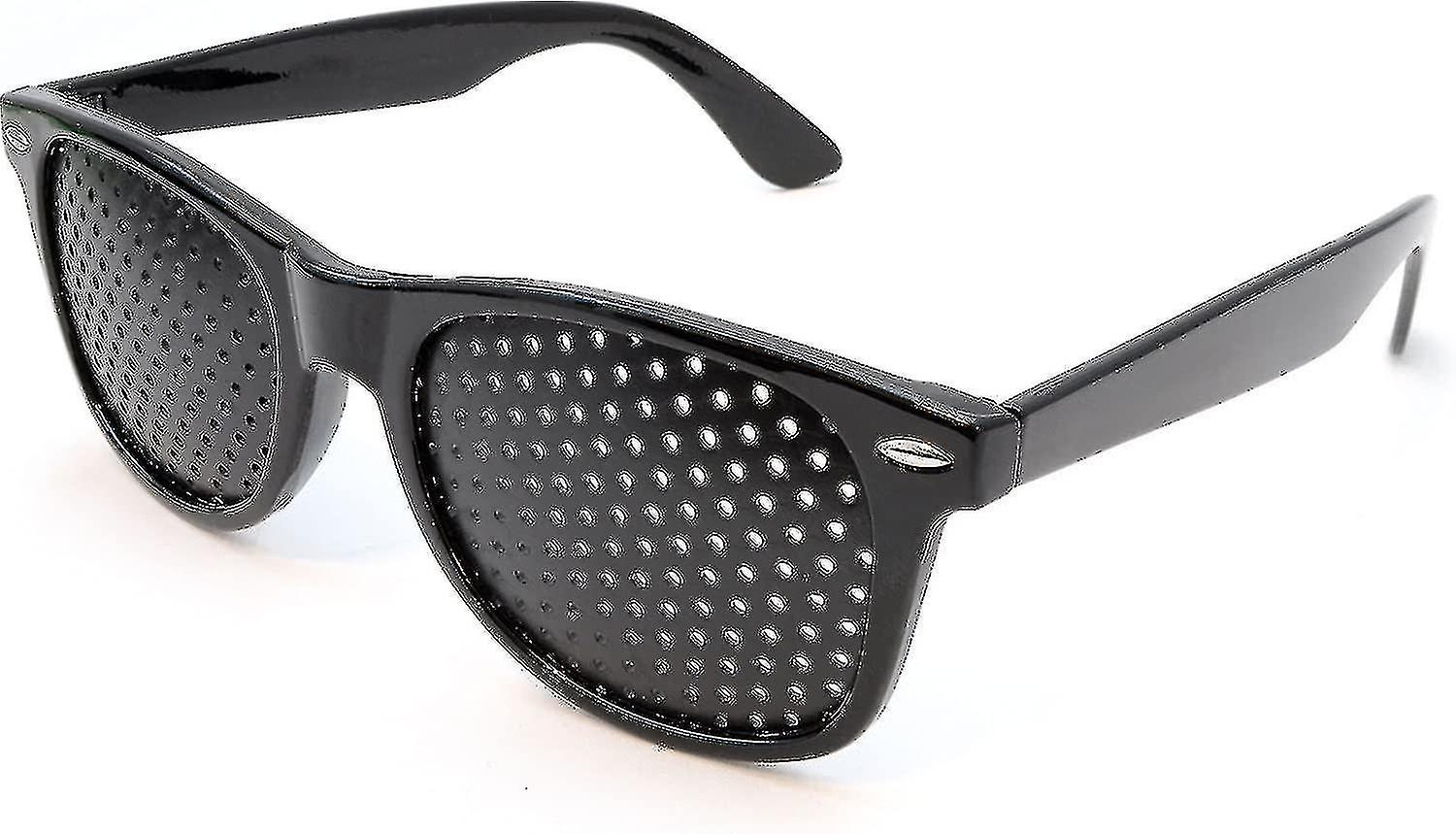 2023 Yeni Izgara Gözlükleri / Göz Eğitimi ve Rahatlaması İçin Delik Gözlükleri, Katlanabilir Tapınaklı Izgara Gözlükleri, Siyah