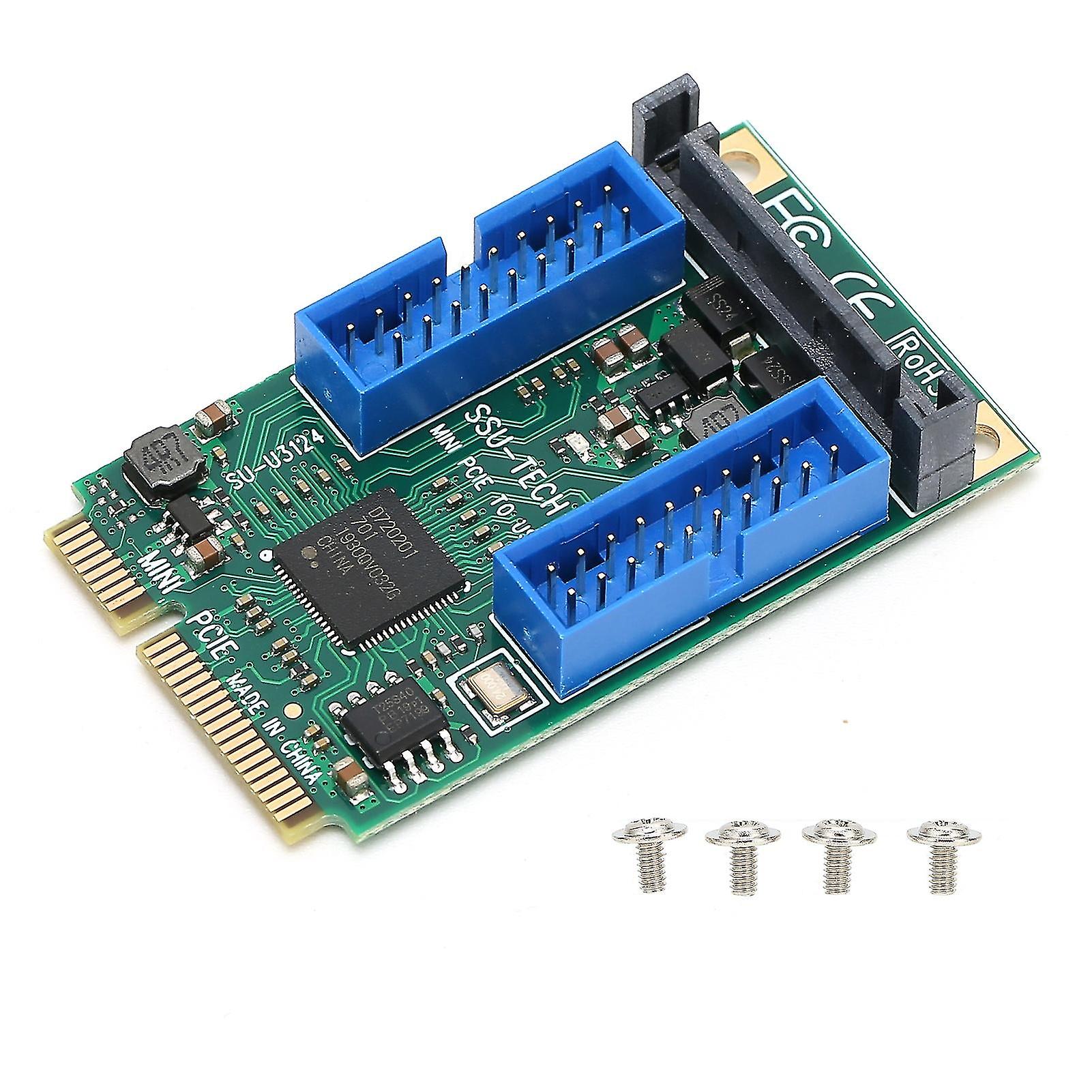 Mini Pcie To Usb3.0 Front Expansion Card For Windows Xp/2003/vista/win7/win8/win10/2003/linuxdual 19pin10313