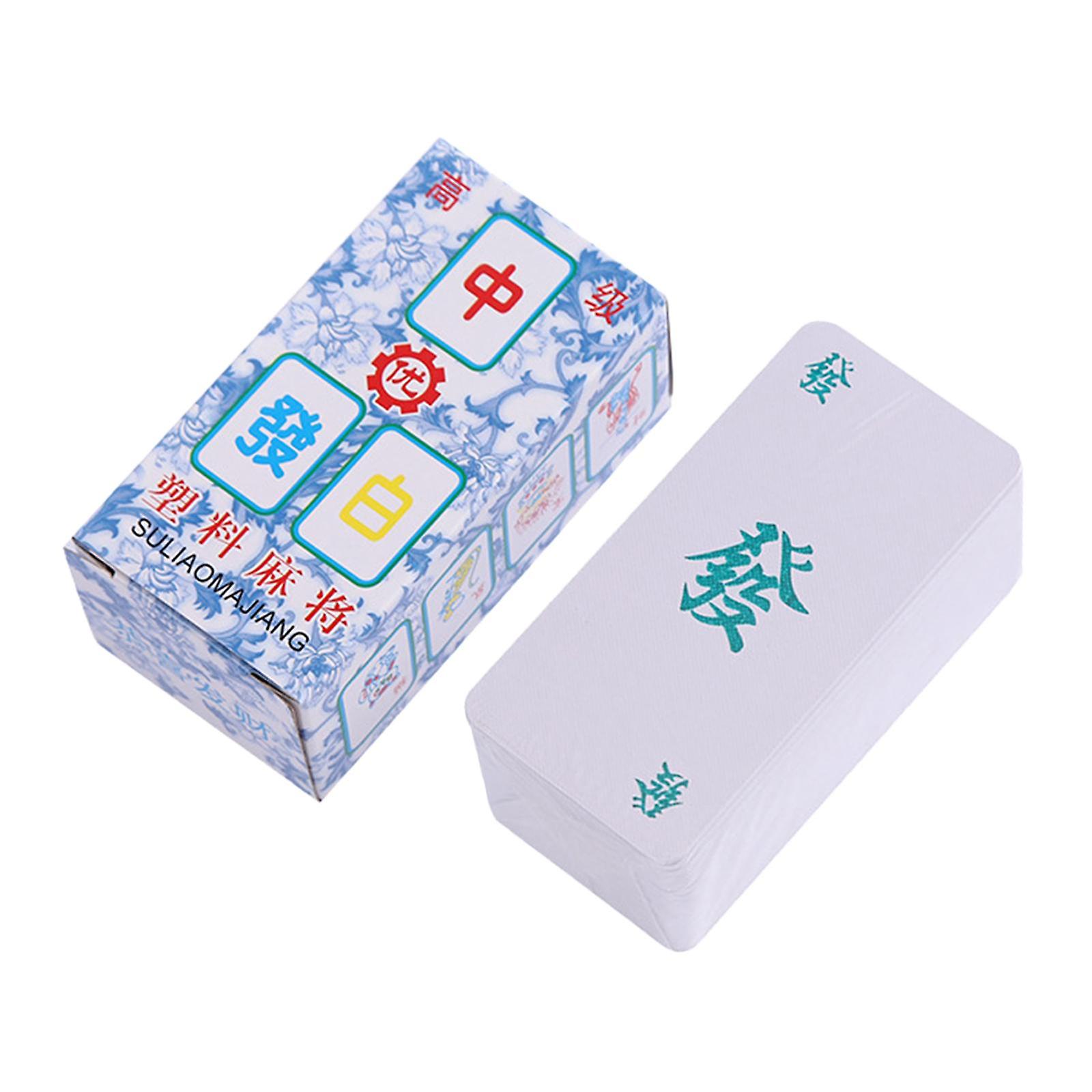 Traditionele Chinese Mahjong Blauw en Wit Porselein Mahjong Chinese Mahjong