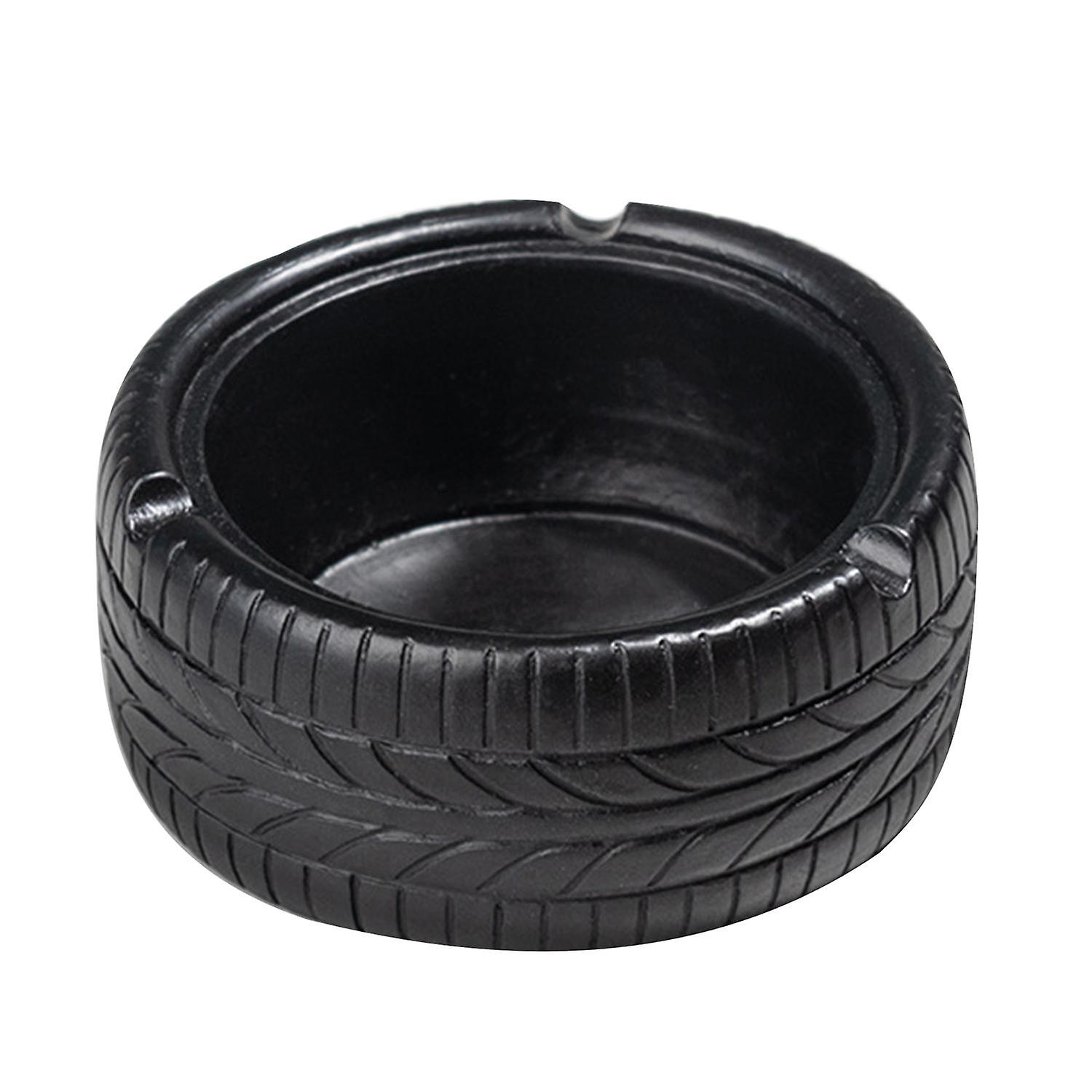 Retro Distressed Tire Resin Ashtray Cigarette Ash Storage Case Desktop Decor