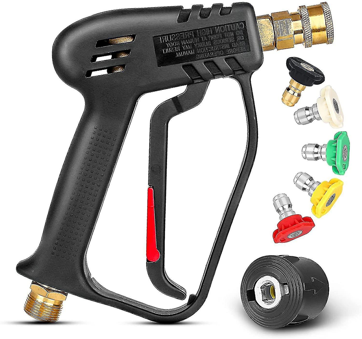 4000 Psi Pressure Gun With 5 Interchangeable Nozzles, Jet Wash Gun With 1/4