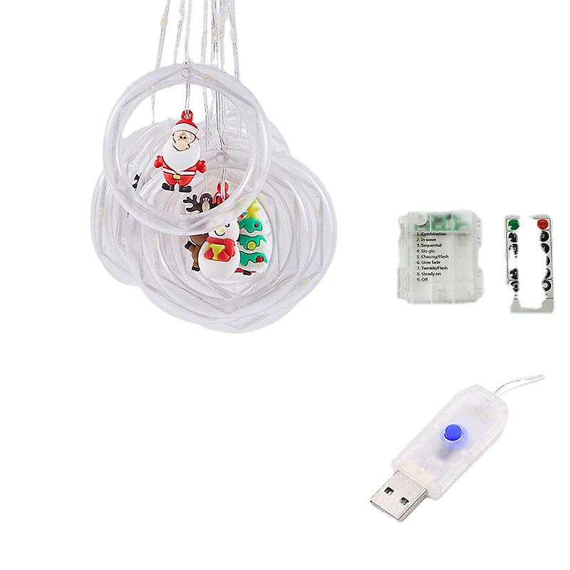 Christmas Gift Xmas Lighting Chain Santa Claus Tree Shape Flashing Light Led